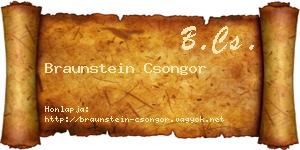 Braunstein Csongor névjegykártya